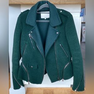 3.1 Phillip Lim Wool Leather Moto Jacket. Size 4. Hunter/Dark Green.
